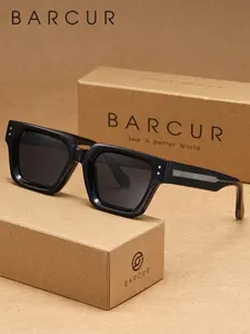 BARCUR Fashion Men's Sunglasses PC Material Square Frame Tac Lenses UV Protection Outdoor Cycling Boating Gift Suitable All Seasons