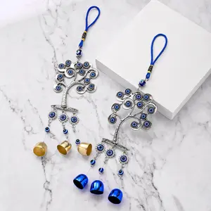 Turkish "Blue Eye" Hanging Ornament — Tree of Life & Evil Eye Wind Chime — Car Charm