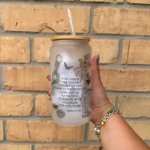 29:11 16oz Cup with Unique Design and Text for Know Plans to Prosper You