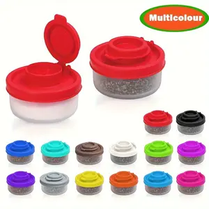 1pc Small Salt And Pepper Bottle, Moisture-proof Salt Box For Camping Picnic Outdoor Kitchen Lunch Box, Spice Container, Clear Pepper Box With Lid, Plastic Spice Jar Dispenser, Barbecue Seasoning Jar, Kitchen Gadget For Restaurants, Food Trucks