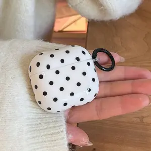 Pure Color Simple Polka Dot Earphone Case for AirPods Pro 3 New, Cute Apple AirPods 4 Protection, Girls' Earphone Cover