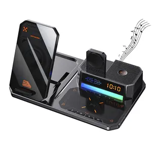 Areyourshop 6 in 1 Magnetic Wireless Charger Bluetooth Speakers for iPhone 17 16e 16 15 14 13