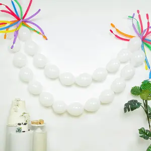 100 Pcs Biodegradable Quick Link Balloons 10" Matte Pastel White, Latex Linking Balloons for Balloon Chains, Garland, Arch, Backdrop & Wall Decor