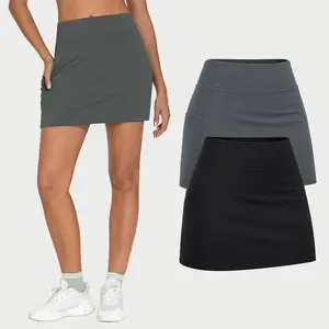 THE GYM PEOPLE 2 Pieces Women's A-line High Waisted Golf Skorts Tennis Mini Athletic Active Skirts Pickleball Built-in Shorts with 3 Pockets