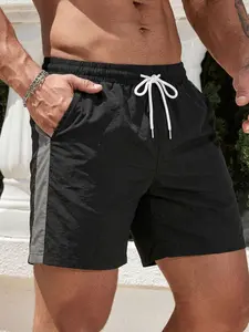Men's Summer New Colorblock Patchwork Shorts, Loose-Fitting Casual Sportswear, Unisex Five-Quarter Pants for Gym and Outdoor Activities