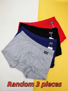 Everyday Comfy Basic, Daily Staples Minimalist Versatile, Stylish Picks Value Pack Comfy, Everyday Essentials Solid Plain Men's Boxers, Underwear, 3-Pack Random Color