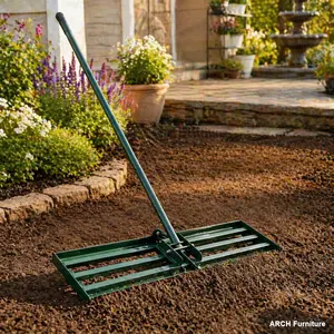 Lawn Leveling Rake, Heavy Duty Garden Tool with 79.5in Long Handle, Durable Gardening Tool for Compost Sand Leveling in Backyards & Golf Courses, Garden Tools, Durable Gardening Tools Leaf Scoop Rake Home