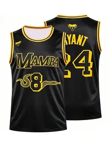 Kobe Bryant #8/#24 Mamba Los Angeles Basketball Jersey Black Gold Purple Snake Graphic Breathable Mesh Sleeveless for Kobe Fans, Supporters, Mamba Collectors & Streetwear Enthusiasts Outdoor quick-drying sports basketball jersey