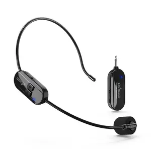 2.4G Wireless Headset Microphone 1-to-2 for Teachers Tour Guides Portable Speaker Mic