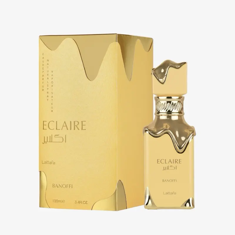 Lattafa Eclaire Banoffi Gourmand Fragrance  - 100ml Bottle - Gold Packaging & Design