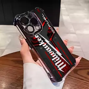 Gaming-Style Black and Red Shockproof TPU Cellphone Cover, Flexible Shell Accessory for iPhone 11-17 Pro, Pro Max, Plus, Handheld Device Protection, Ideal Christmas or Birthday Gift, Phone Accessories