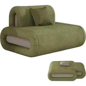 Modern Green Floor Sofa inbox Lounge Chair - Contemporary Design for Living Room & Bedroom Relaxation
