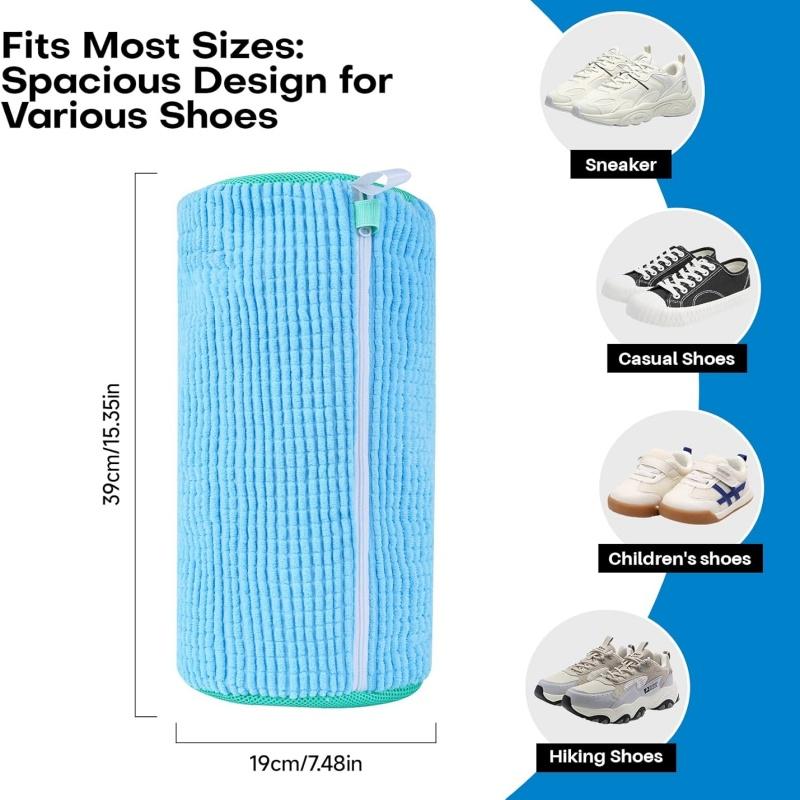 Reusable Shoe Cleaning Bags for Washer and Dryer Shoe Washer Laundry Bags Stain Cleaning Kit for Sneakers Tennis Shoes
