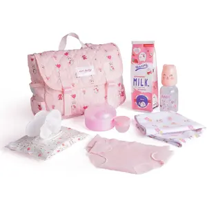 10 Pcs Reborn Doll Accessories Set for 17-22 Inch Dolls, Feeding and Care Set, Including Diaper Bag, 2 Diapers, Great for Children's Pretend Play (Dolls not Included)