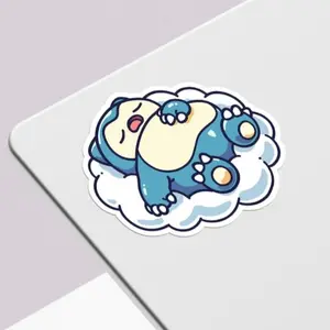 Snorlax Poke Sticker, Poke Car Decal Ghost Anime Vinyl Car Decal: Waterproof Ghost Family Sticker for Laptop