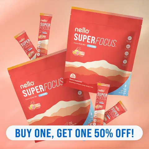 Nello Superfocus Travel Packets Bundle (2-Pack): Nootropic Drink Mix with Lion’s Mane, Rhodiola & Alpha-GPC – Supports Memory, Brain Health & Mental Stamina, Enhances Clarity & Sharpness, Helps Fight Brain Fog
