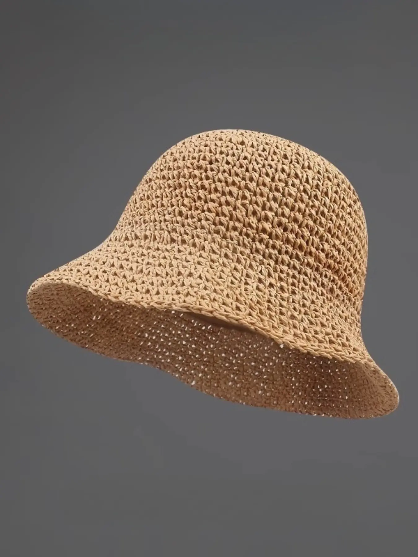 Women's Solid Color Straw Beach Hat, Casual Outdoor Sun Protection Cap for Women & Girls, Fashion Accessories for Daily Wear