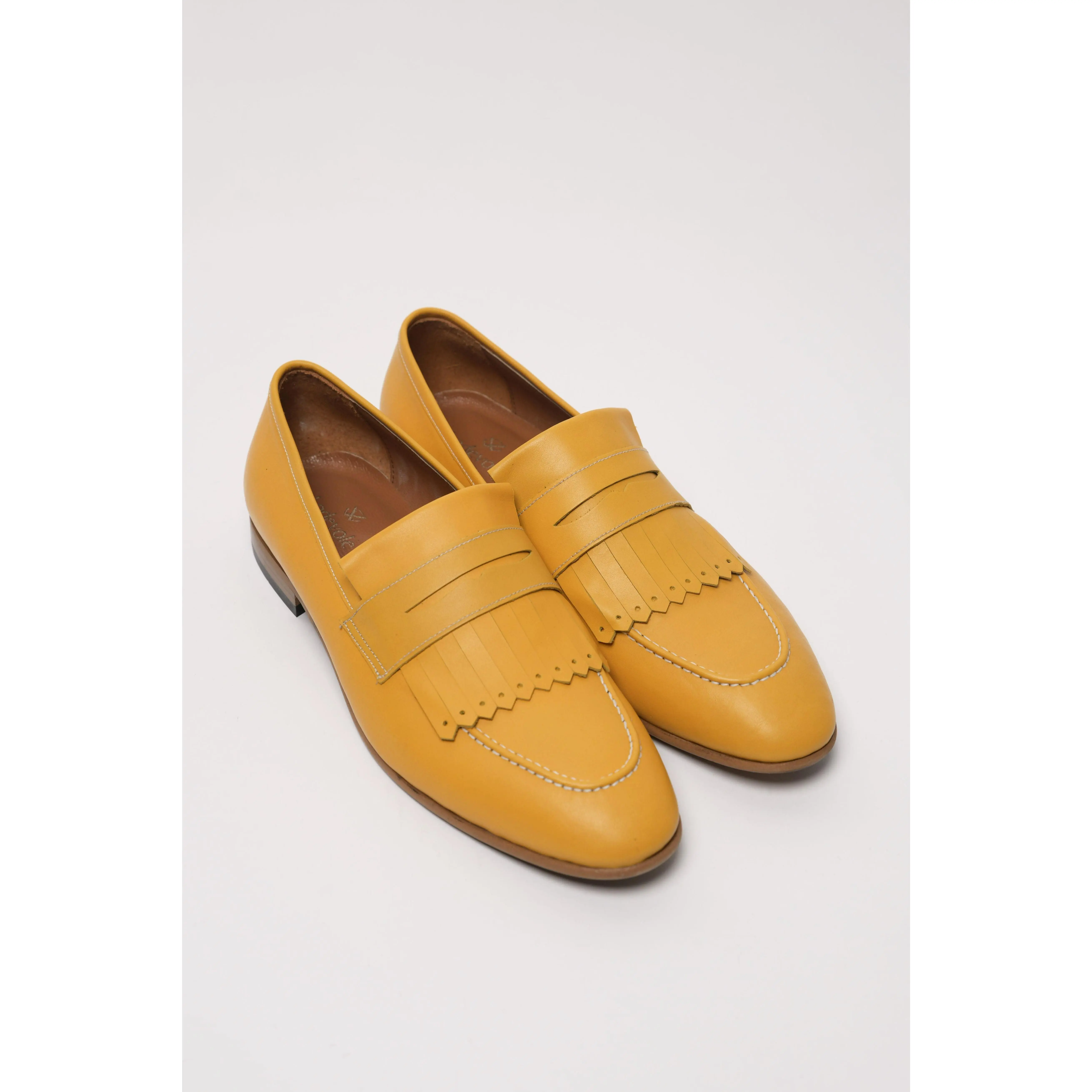 Kiltie Penny Loafers Mustard Yellow