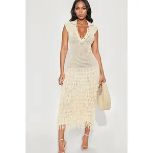 Catalina Crochet Maxi Dress - Cream O