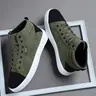 Men's High-Top Sporty Casual Shoes, Skate Footwear, Colorblock, Breathable PU Leather, Comfortable Skateboarding Sneakers, All Seasons