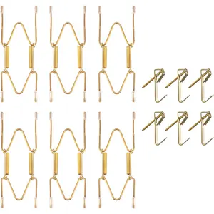 6 count Invisible Heavy Duty Plate Holder, Stainless Steel Plate Hangers for The Wall, Plate Hangers for Display with Wall Hooks, Suitable for 4-5 inch Decorative Plattes and Arts()