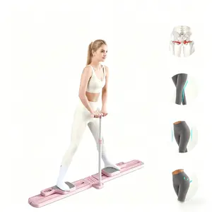 Adjustable height ski machine trainer, simulates ski movements, provides strength training for legs, core, and pelvic floor muscles, suitable for home indoor full-body fitness, features a silent, non-slip design and is foldable