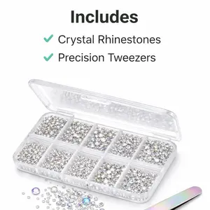 Glam Rhinestones Bundle I applicator set + crystal rhinnestones quince Makeup