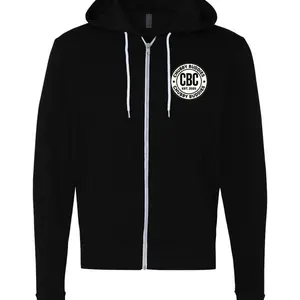 Zip Up Fleece Hoodie with Zip Feature in Black Color