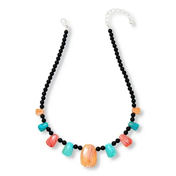 Mine Finds by Jay King  Jay King Black Chalcedony and Multigemstone 18" Necklace