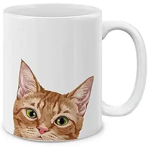 Orange Tabby Kitten  Ceramic Coffee Mug  Cup, 11 OZ