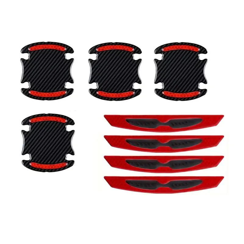 3D Carbon Fiber Car Door Handle Anti-scratch Sticker, Car Door Handle Anti-scratch Cover, Auto Door Handle Scratch Cover Guard Protective Film, Univer