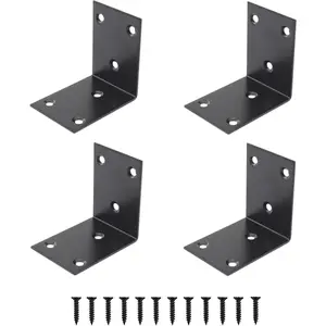 Heavy Duty Stainless Steel Corner Bracket, L Shaped Shelf Bracket 90  Corner Brace Large Joint Right Angle L Bracket for Furniture  Cabinets Shelves (48x65x65mm)