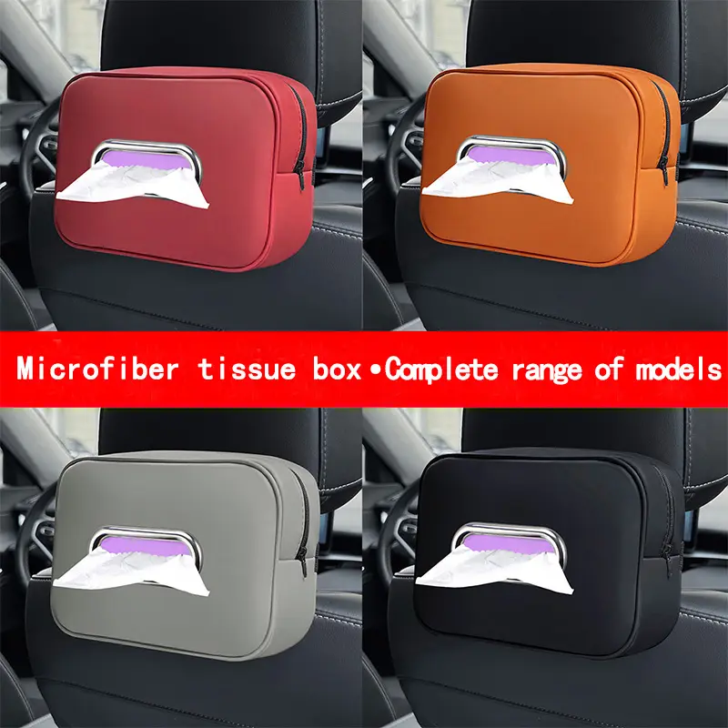 Universal Car Paper Towel Holder, Car Tissue Box, Durable Fabric, Hanging Design, Space Saving, Smooth Pull, No Jamming, Car Interior Decoration, Car Organization Accessories, Durable Auto Accessory