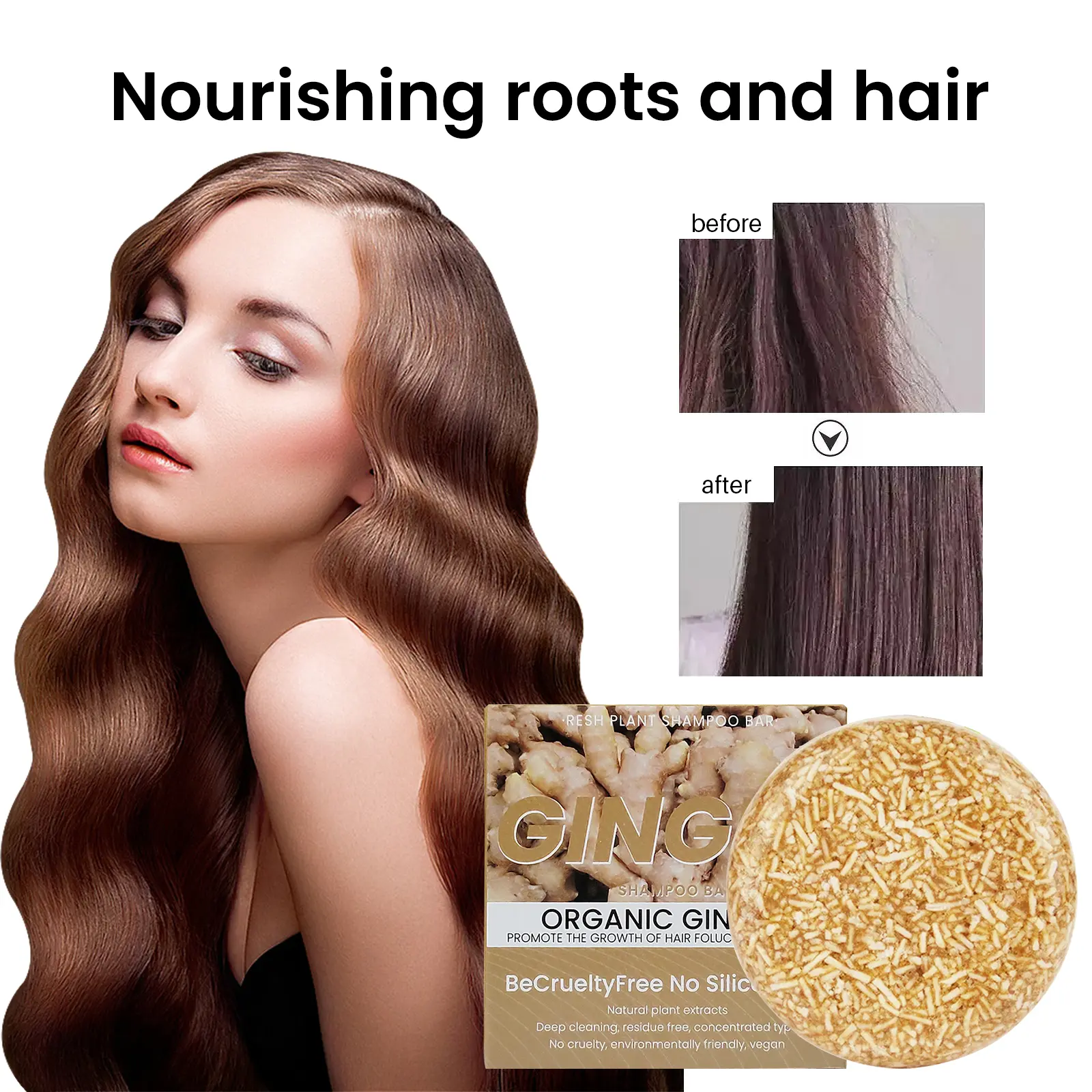 Handmade Ginger Shampoo Bar | Natural Scalp Nourishing Hair Cleansing Soap for All Hair Types