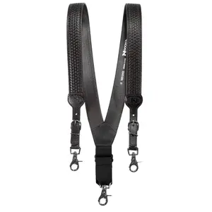 Nocona Belt Black Basket Weave Men's Suspenders