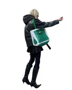 2025 INS blogger's parody creative grocerybags platinum bag remake fashion blogger's same fitness and leisure bag Beach Bag