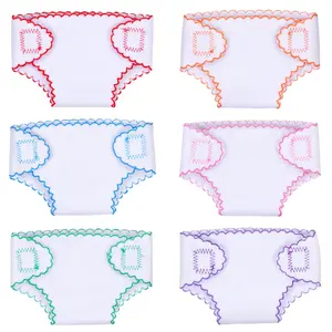 BABESIDE 6 Pcs Baby Doll Diapers for 12-15 Inch Dolls Reusable & Washable Doll Underwear Fits Newborn Baby Dolls Pretend Play Accessories for Toddlers Girls
