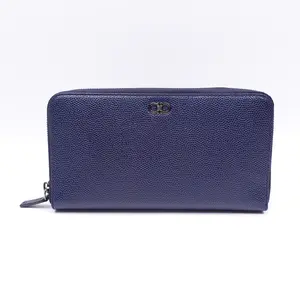 Pre-owned SALVATORE FERRAGAMO Calfskin Small Leather Goods Ferragamo Gancini Blue Leather Wallet T10420440