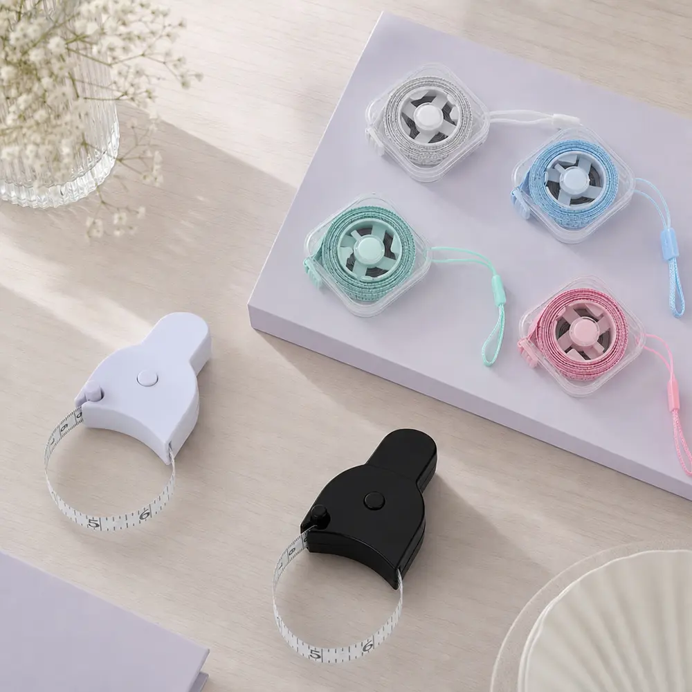 6Pcs Soft Tape Measure Retractable Measuring for Body Fabric Sewing Tailor Cloth Knitting Craft Weight Loss Measurements Retractable Black Double Scales Rulers - Home Improvement.