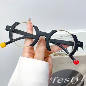 Unisex Retro Round PC Eyeglass Frames - Stylish, High-Quality, Easy-to-Wear, Versatile for Everyday Casual Use & Decoration