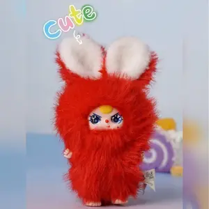 Baby Three Super Mini Bunny Blind Box – Cute Kawaii Vinyl Plush Pendant, Adorable Mystery Collectible Keychain Doll, Soft Stuffed Bag Charm, Fun Surprise Gift for Girls, Friends & Plush Lovers