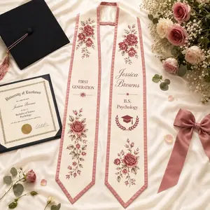 Personalized Graduation Stole For Her, First Generation Graduation Stole, Custom Grad Sash, College Graduate Stole, Class of 2026 Gifts