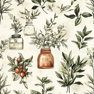 Vintage Kitchen Ingredients Pattern 9 Quilting Cotton Fabric