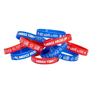 Bulk 100 Pc. Patriotic Rubber Bracelets