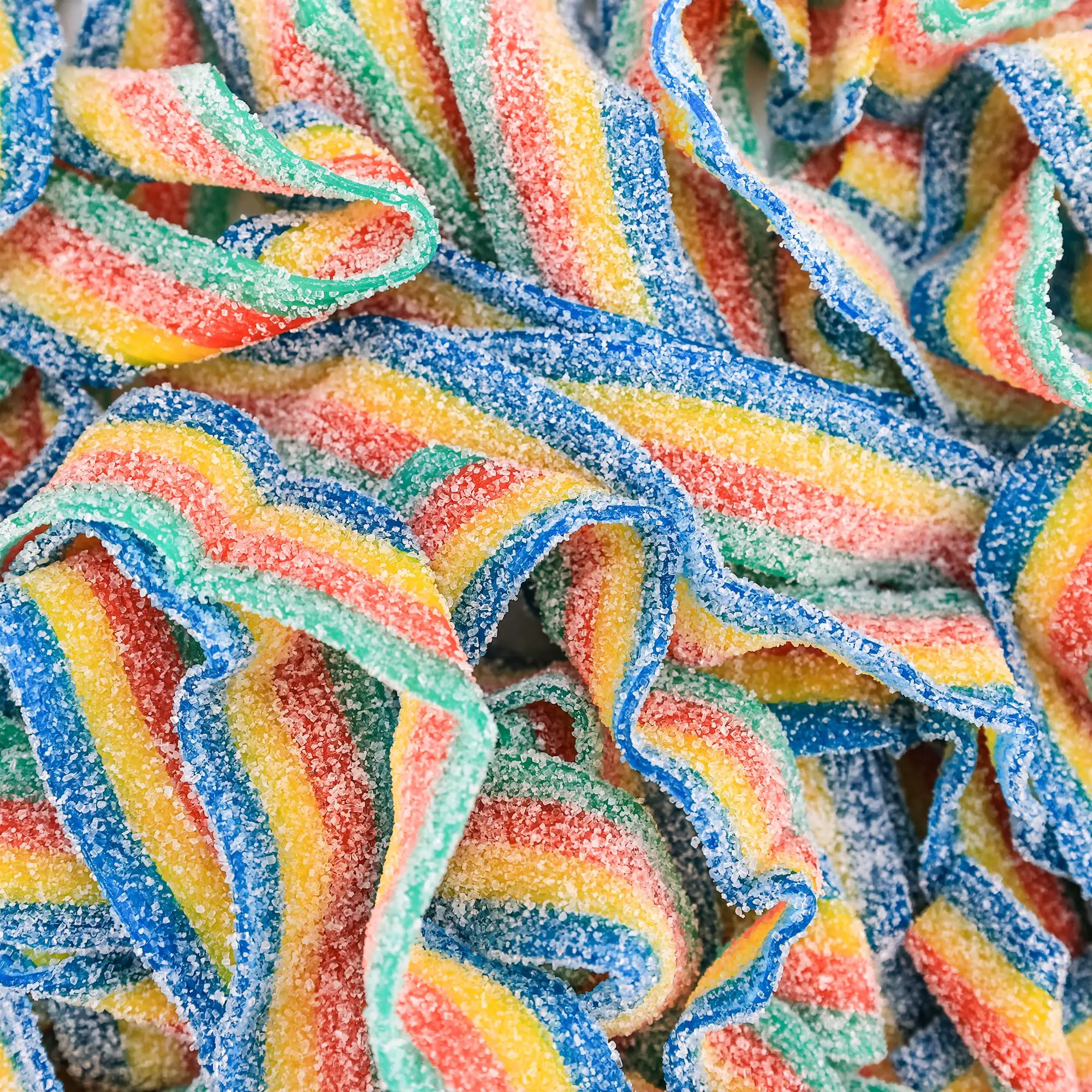 Sour Candy Belts Snack - Sweet Sour Strips with Cotton Candy Flavor, Resealable Bags, 3.4 oz (Pack of 3)