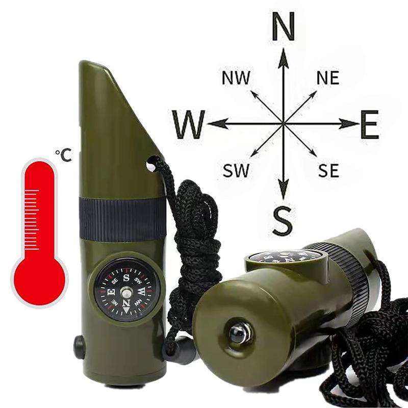 7 In 1 Multifunctional Compass, 1 Count Outdoor Camping Hiking ...