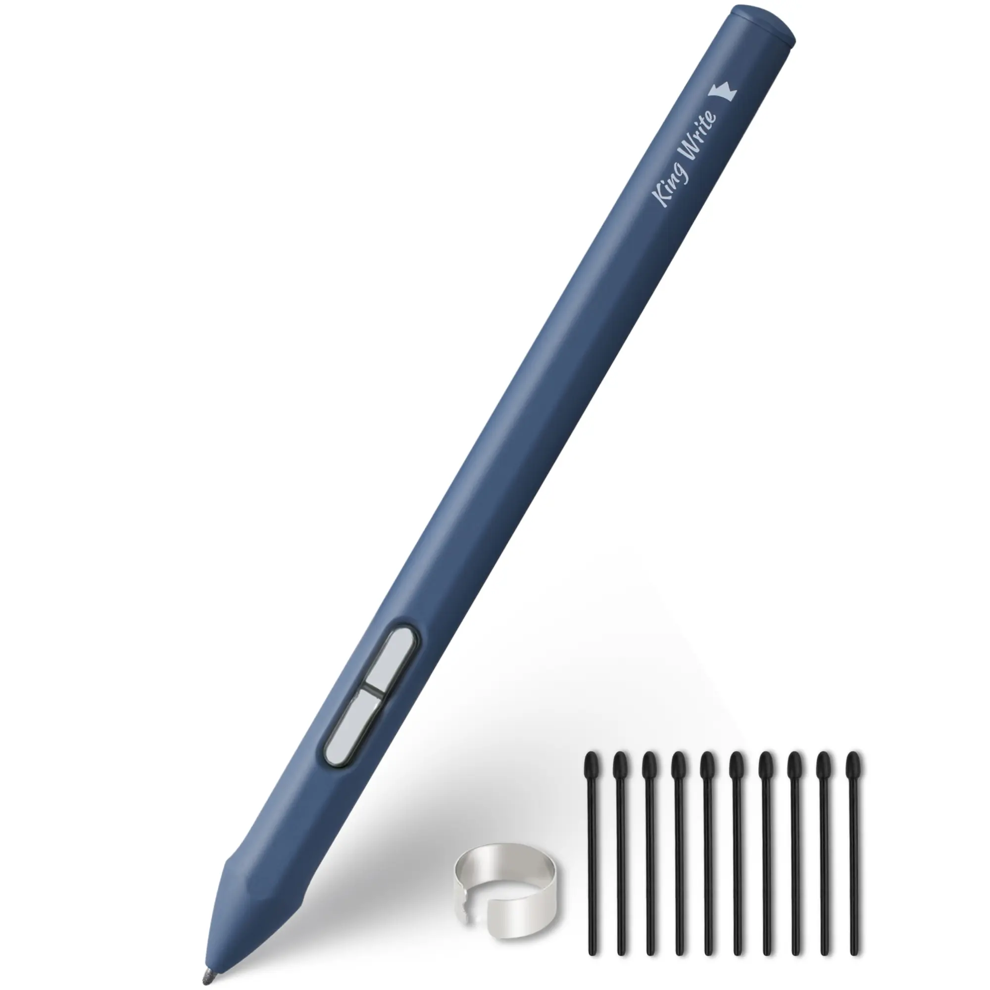 King Write SY05 EMR Stylus for Kindle Scribe/Remarkable 2 with Digital Eraser, 4096 Pressure Sensitivity, Palm Rejection, Digital Pen for EMR Devices/Tablet with 10 Tips-Black