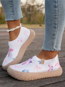 Women's Soft Sole Breathable Walking Shoes, Wide Fit Non-Slip One-Click Sport Casual Shoes, Comfortable Athletic Footwear