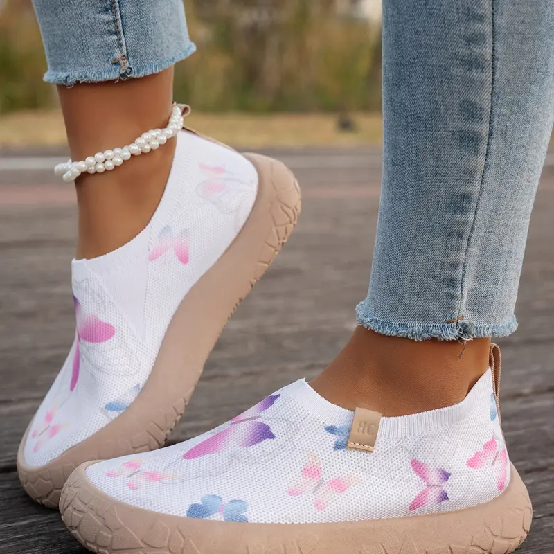 Women's Soft Sole Breathable Walking Shoes, Wide Fit Non-Slip One-Click Sport Casual Shoes, Comfortable Athletic Footwear, Lightweight Shoes, Soft Soled Shoes, Lightweight Comfy Shoes