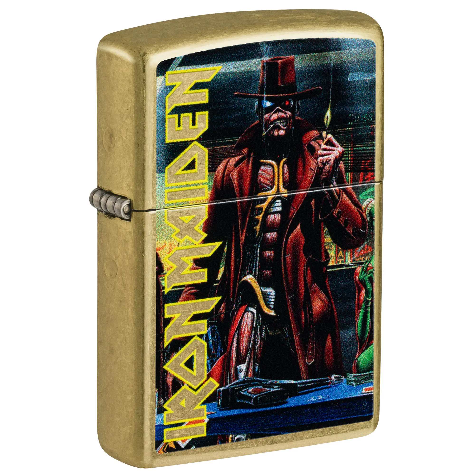 Iron Maiden Stranger Design Street Brass Pocket Lighter - Made in USA - Unfilled (fuel sold separately)